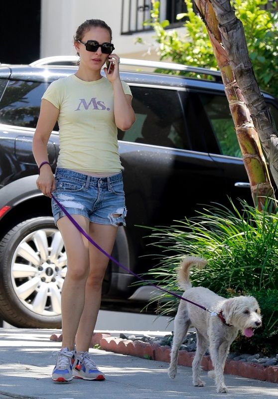 Natalie Portman - Taking Her Dog for a Stroll in Los Angeles 08/05/2019
