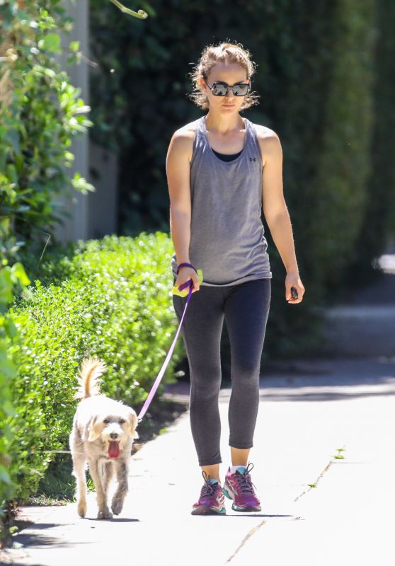 Natalie Portman With Her Dog Out in LA 08/02/2019
