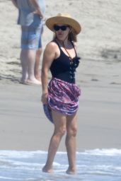 Reese Witherspoon in a Swimsuit at the Beach in Malibu 08/25/2019