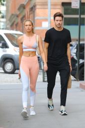 Romee Strijd in Colorful Workout Gear - NYC 08/01/2019