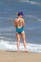 Scarlett Johansson in a Swimsuit - Beach in the Hamptons, NY 08/11/2019
