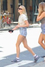 Sophie Turner Shows Off Her Legs in Jeans Shorts 08/20/2019