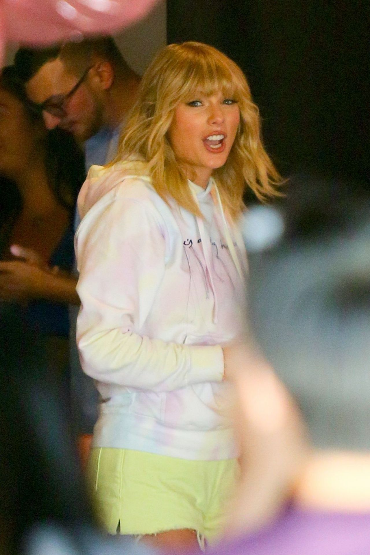Casual Taylor Swift at her pop up shop in New York City