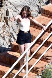 Emma Stone - Shooting an Advertisement for Louis Vuitton in Capri 09/06 ...