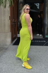 Iskra Lawrence in a Tight Lime Green Dress 09/28/2019