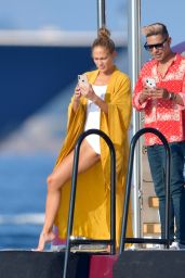 Jennifer Lopez in a Swimsuit on a Yacht in Saint-Tropez 09/03/2019