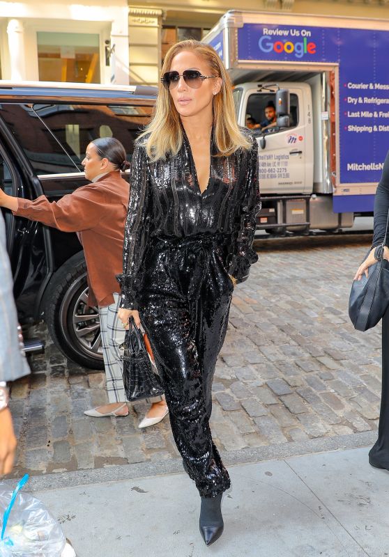 Jennifer Lopez in Black Sequin Jumpsuit - NYC 09/09/2019 • CelebMafia