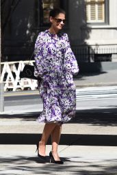 Katie Holmes in Floral Dress 09/17/2019