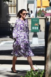 Katie Holmes in Floral Dress 09/17/2019