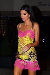 Kendall Jenner in a Versace Dress - Night Out in New York 09/06/2019