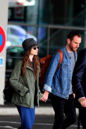 Lily Collins and New Boyfriend Charlie McDowell - Arriving in Paris 09/08/2019