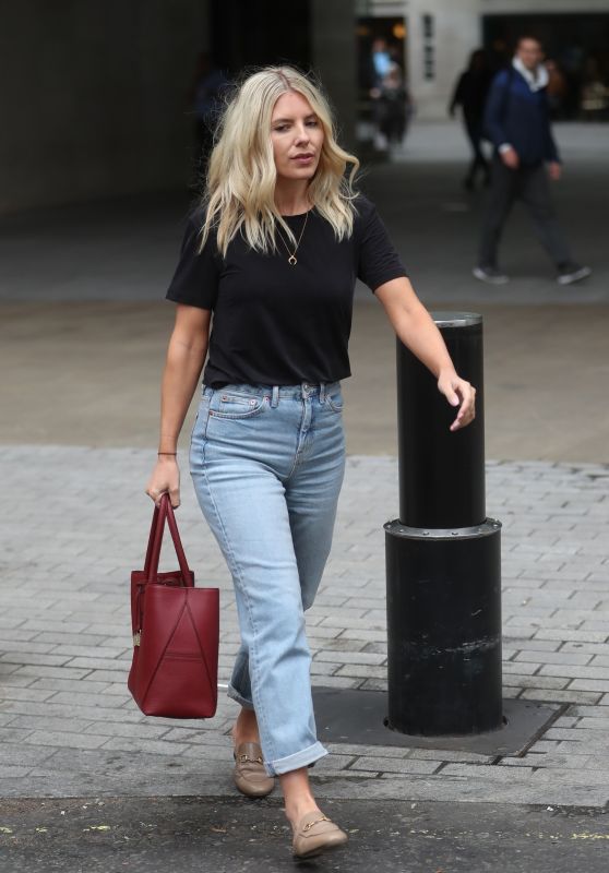 Mollie King Street Style - Exits the BBC Studios in London 09/09/2019
