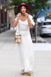 Nicole Scherzinger in an Angelic White Dress - NYC 09/08/2019