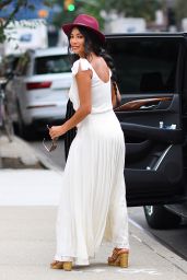 Nicole Scherzinger in an Angelic White Dress - NYC 09/08/2019