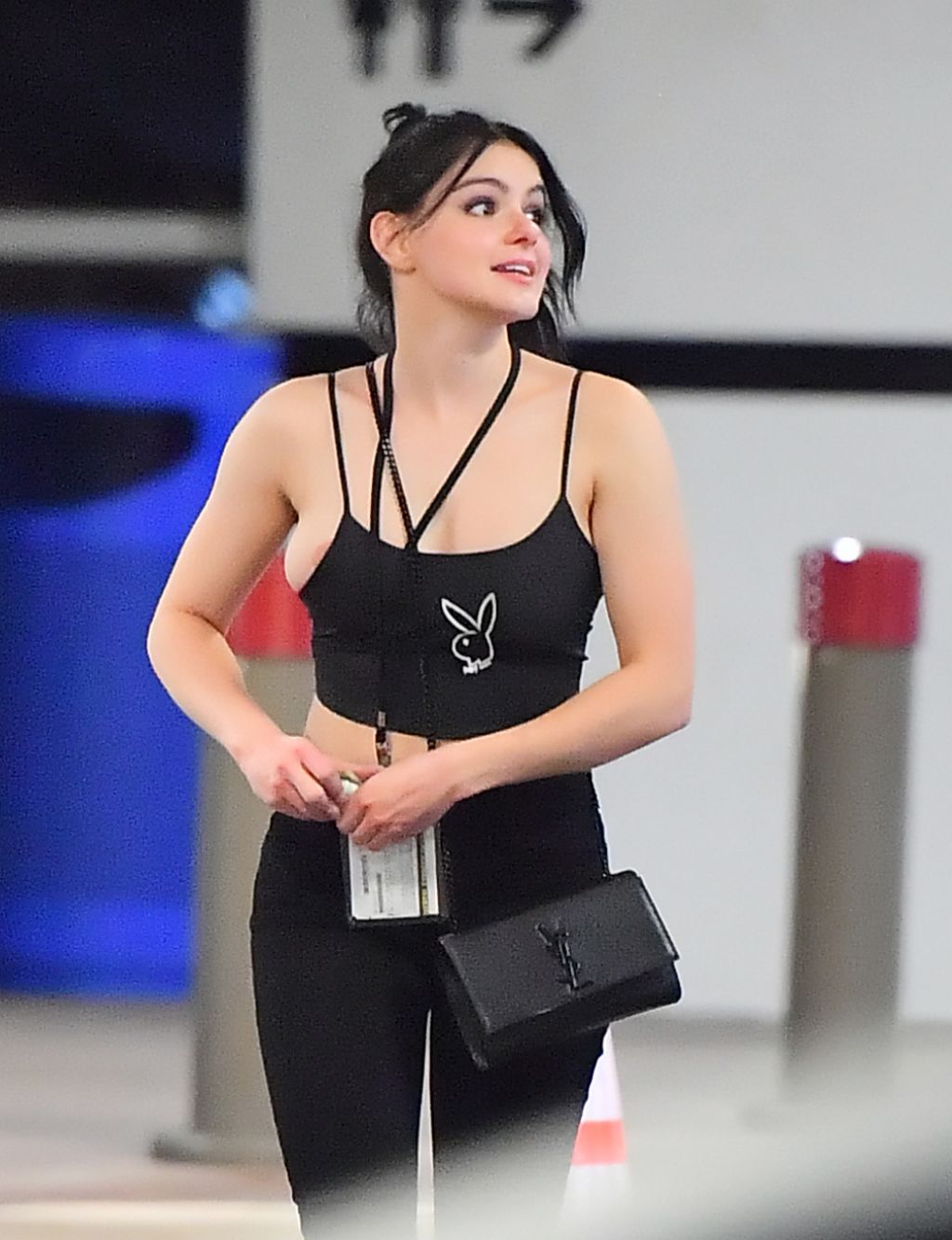 Ariel Winter in Tiny Crop Top and a Pair of Black Skinny 