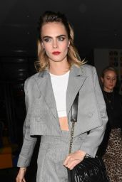 Cara Delevingne Night Out Style - Arriving at the Nasty Gal