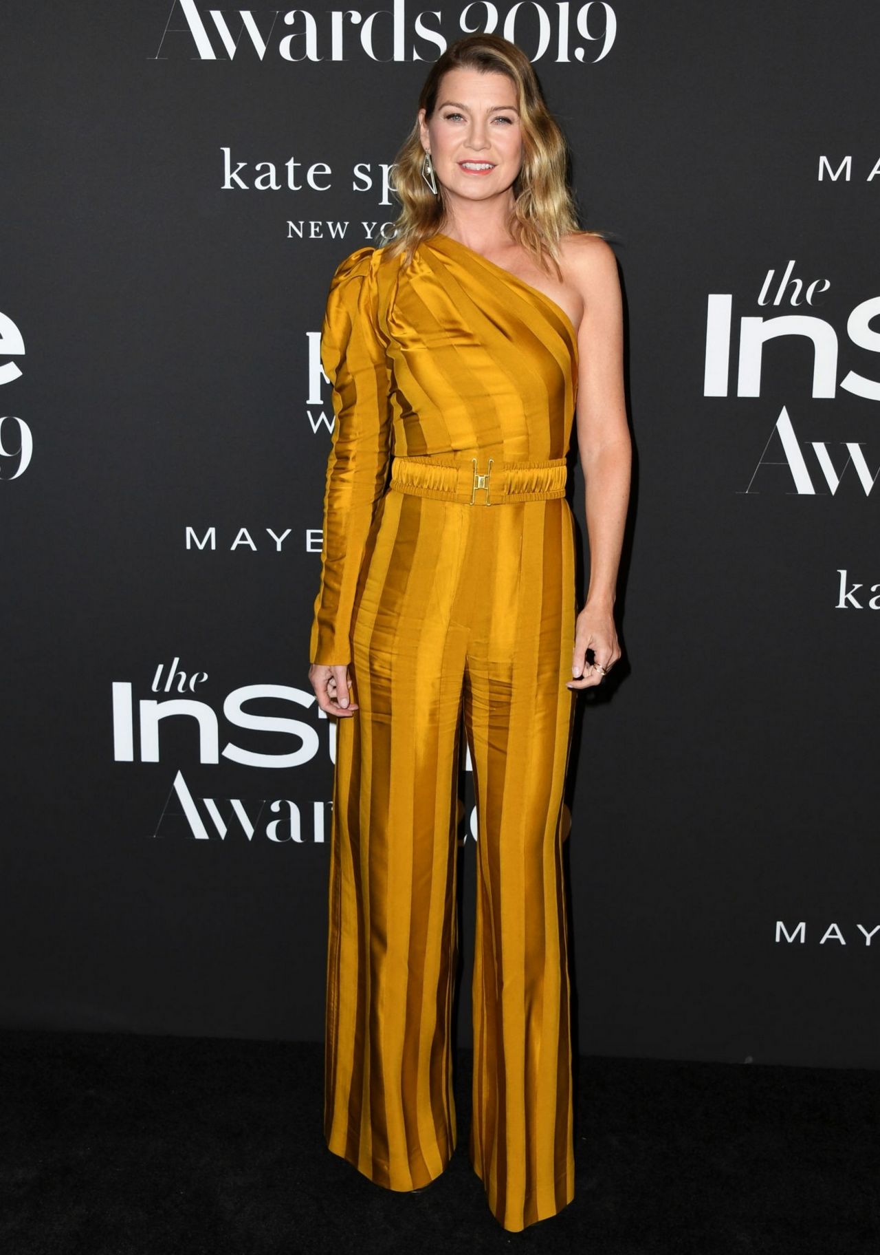 Ellen Pompeo sexy in gold 2019 Instyle Awards
