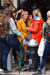 Hilary Duff - Film Set at Washington Square Park in NY 10/29/2019