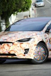 JoJo Siwa - With Her Tricked Out Tesla X in Los Angeles 10/16/2019