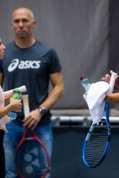 Julia Görges and Barbara Haas - Practise During the WTA International Tennis Tournament in Linz 10/08/2019