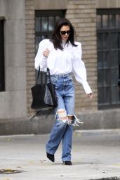 Katie Holmes in Ripped Jeans - Out in NYC 10/26/2019