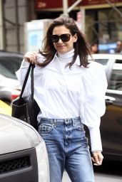 Katie Holmes in Ripped Jeans - Out in NYC 10/26/2019
