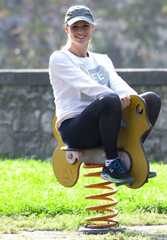 Michelle Hunziker - Having Fun at the Park in Bergamo 10/13/2019
