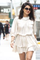 Priyanka Chopra in Short White Dress - NYC 10/07/2019