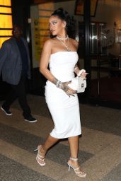 Rihanna in All White - Porcelain Ball in NYC 10/12/2019