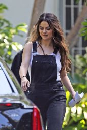 Selena Gomez in a Black Overalls - LA 10/01/2019