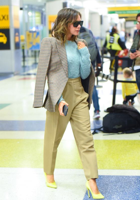 Victoria Beckham Style - JFK Airport in New York 10/14/2019
