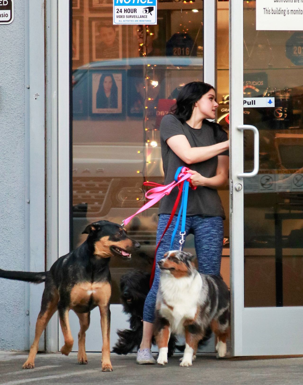 Ariel Winter Casual Style - Taking Her Four Dogs to the Groomers in LA