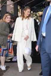 Dianna Agron in a White Outfit - NYC 11/04/2019