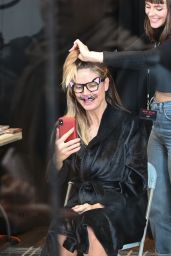 Heidi Klum Costume Unfold on Amazon Display Window in New York 10/31/2019
