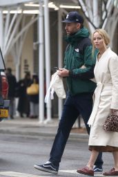 Jennifer Lawrence Wearing a Belted White Coat - NYC 11/18/2019