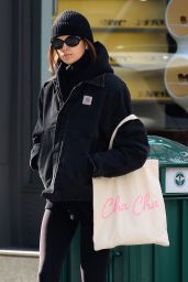 Kaia Gerber in a black Fit - NYC 11/14/2019