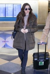 Lily Collins in Comfy Travel Outfit - LAX Airport 11/21/2019