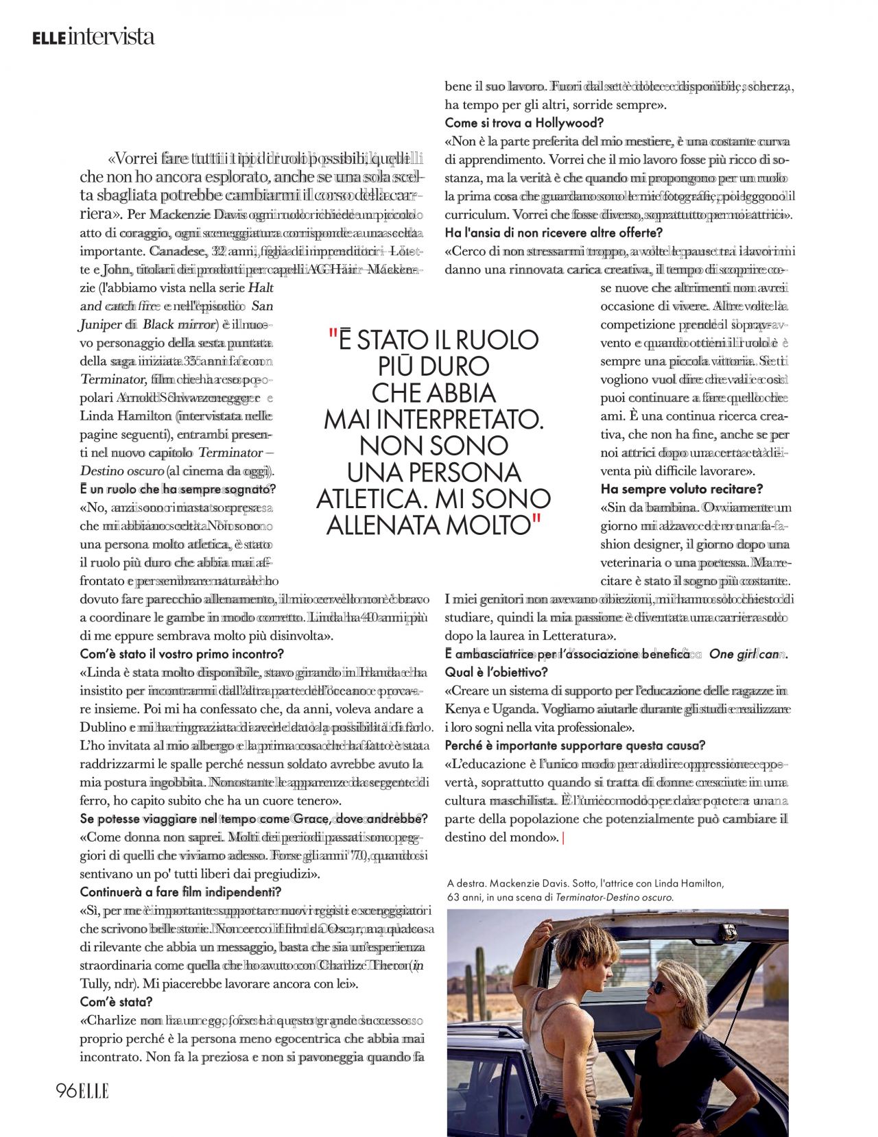 Mackenzie Davis - ELLE Magazine Italy November 2019 Issue • CelebMafia
