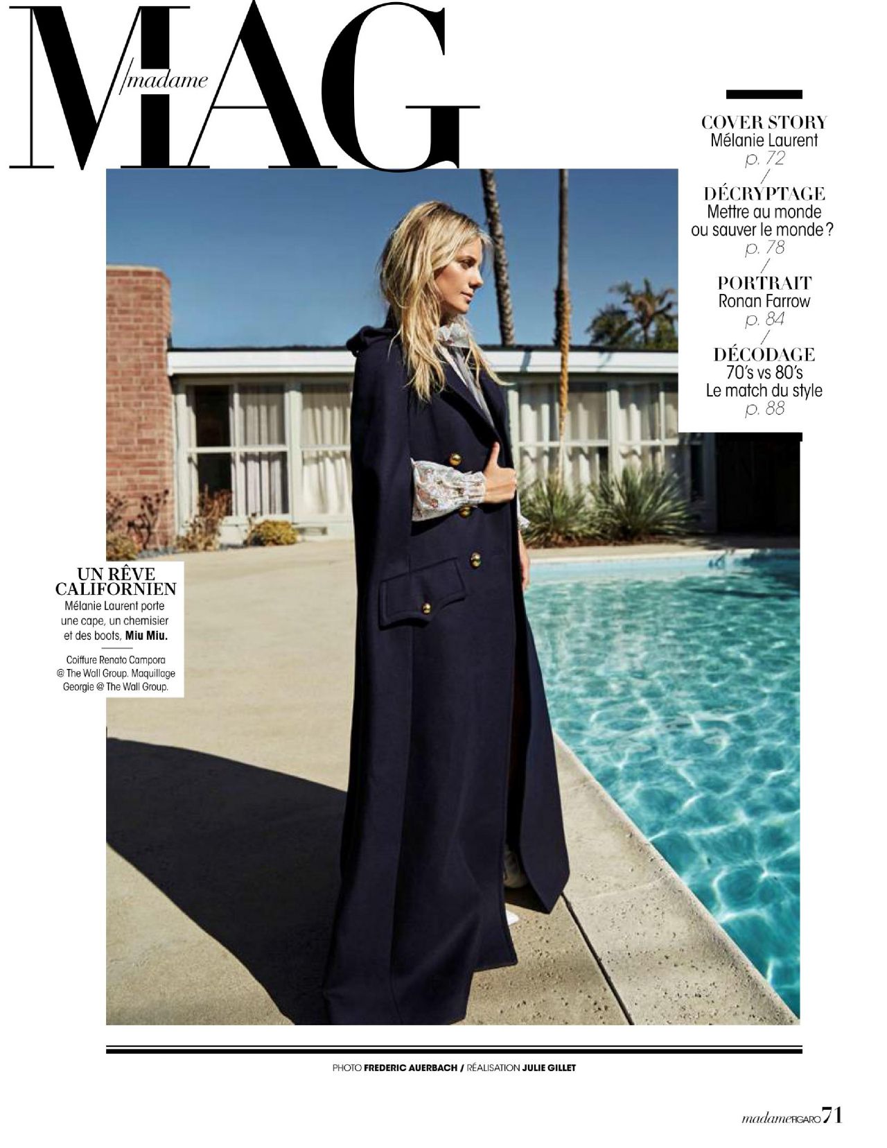 Mélanie Laurent - Madame Figaro 11/29/2019 Issue • CelebMafia