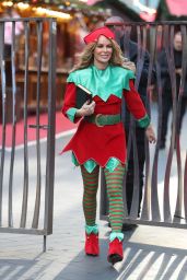 Amanda Holden in a Christmas Elf Costume at London