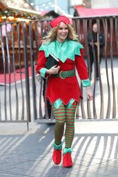 Amanda Holden in a Christmas Elf Costume at London