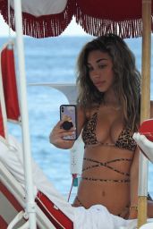 Chantel Jeffries in an Animal Print bikini in Miami Beach 12/04/2019