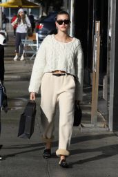 Hailey Rhode Bieber in Knitted Crochet Sweater Top - Beverly Hills 12/08/2019