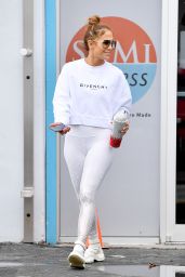Jennifer Lopez in White - Stepping Out For a Gym Visit  in Miami 12/26/2019
