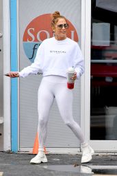 Jennifer Lopez in White - Stepping Out For a Gym Visit  in Miami 12/26/2019