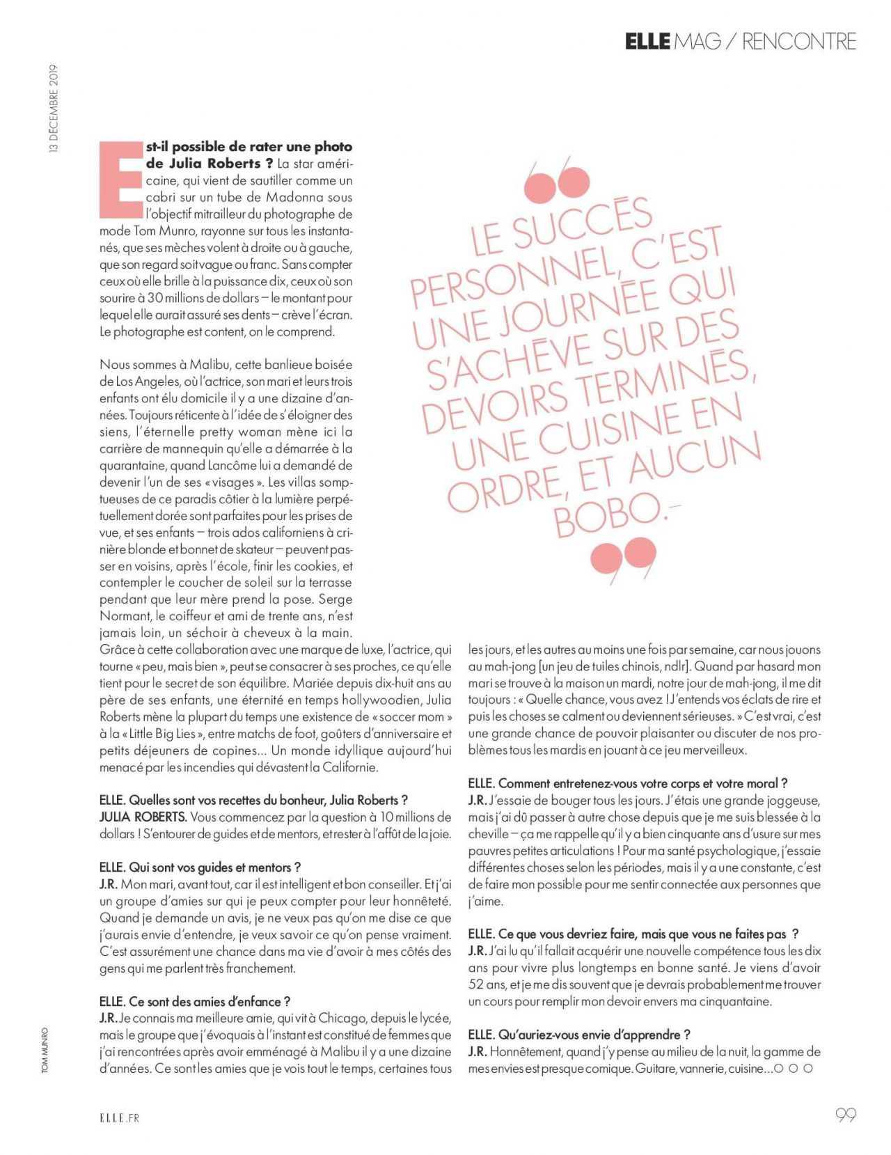 Julia Roberts - ELLE Magazine France 12/13/2019 Issue • CelebMafia