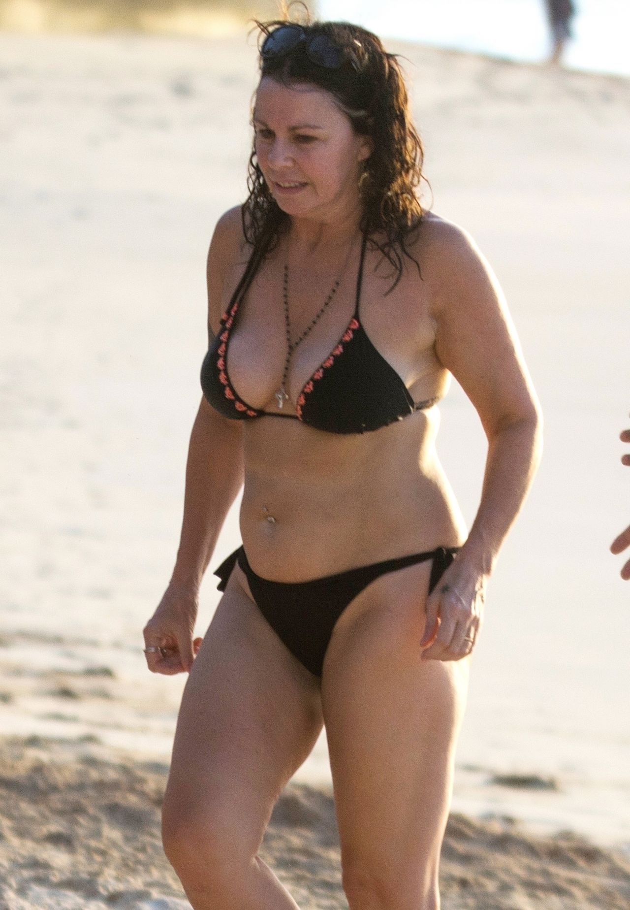 Julie Graham on the Beach in Barbados 12/20/2019.
