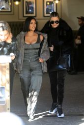 Kim Kardashian and Khloe Kardashian - Grandville Restaurant in Studio