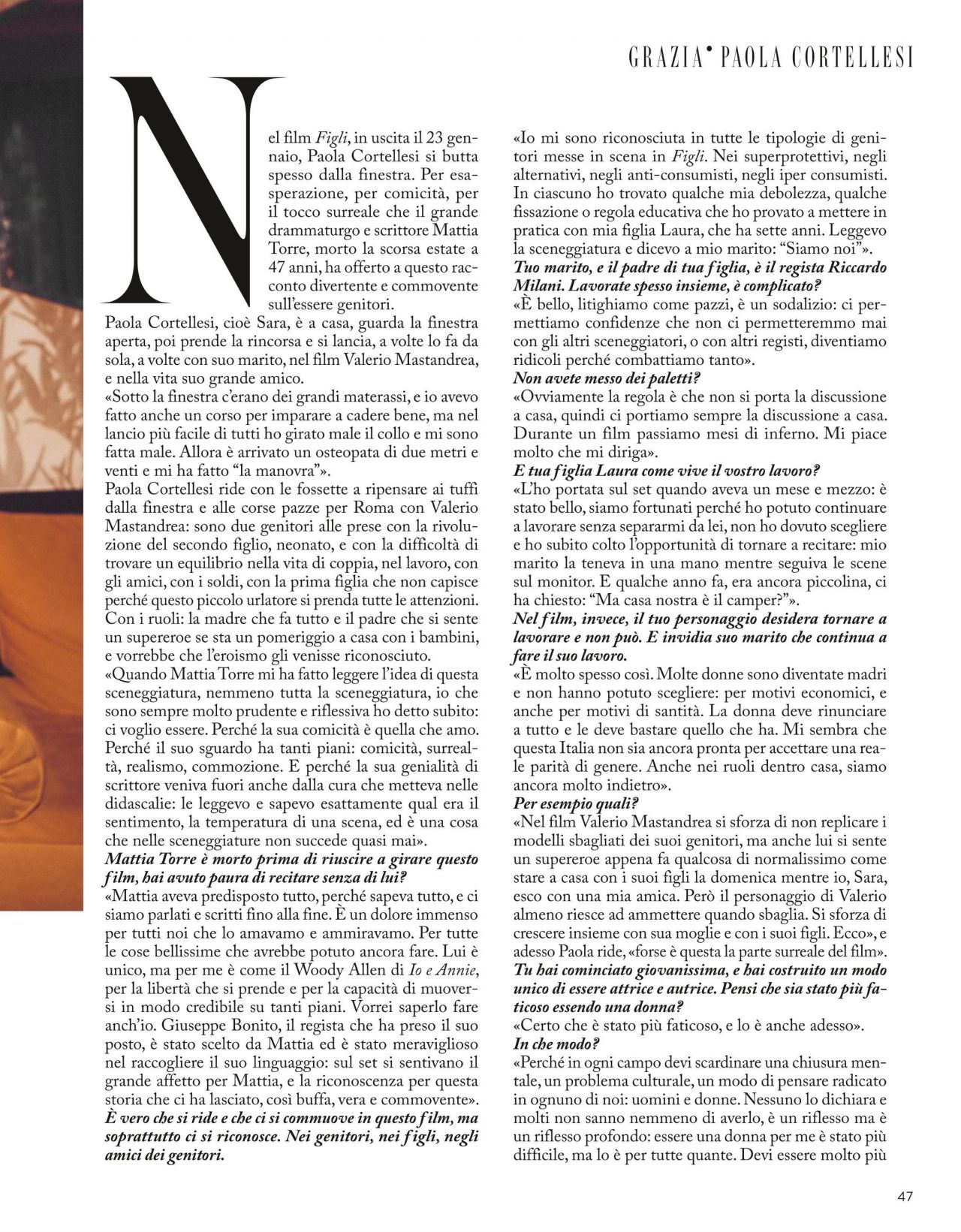 Paola Cortellesi - Grazia Magazine Italy 12/19/2019 • CelebMafia
