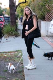 Rachel McCord - Walking Her Dogs in Los Angeles 12/04/2019